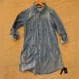 NWT BLANK NYC SWAGWAY DENIM CHAMBRAY COTTON SHIRT DRESS SIZE M